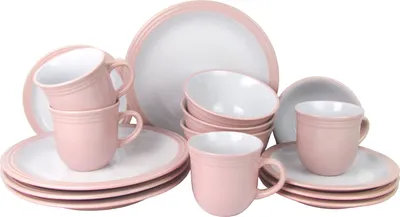 Produktbild von Retsch Arzberg Kombigeschirrset Camden 16tlg. Platzsparend, Spülmaschinengeeignet, Mikrowellengeeignet, Widerstandsfähig (Pink)