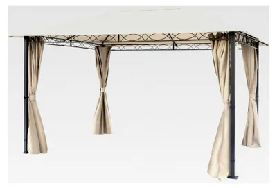 Produktbild von Gartenpavillon 3x4 m wasserdicht mit 4 Seitenteilen, ca. 220g/m² Dachplane in Creme