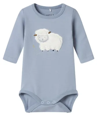 Immagine prodotto di NAME IT, body da uomo, modello Nbmlamb Ls, colore blu polvere, taglia numerica 86