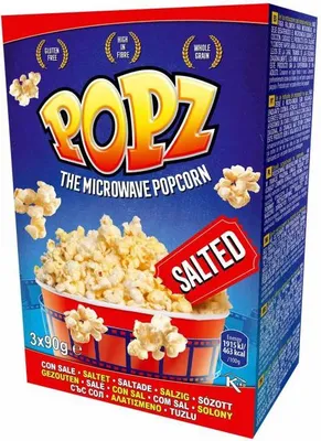 Produktbild von POPZ Mikrowellen-Popcorn Salted 3x90g