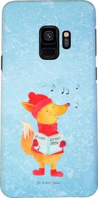 Produktbild von Mr. & Mrs. Panda Samsung Galaxy S9 Handyhülle Fuchs Sänger - Eisblau - Geschenk, Handy Case, Winter, Schutzhülle, Weihnachten, Hülle, Cover, Weihnachtslieder, Heiligabend