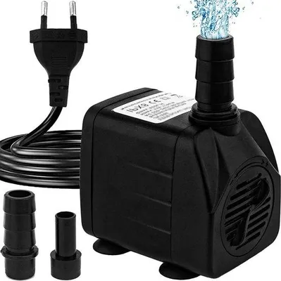 Immagine prodotto di Mini pompa per acquari ad alta portata, pompa per fontane - 600 l/h - 10 W - 15 m di tubo - 2 spruzzatori - Acquari - Laghetti - Fontane - Idrocoltura
