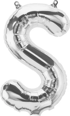Zdjęcie produktu dla Balon foliowy litera S, srebrny, ok. 40 cm, do napełniania powietrzem