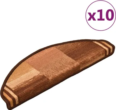 Obrázek produktu pro Nášlapy na schody samolepicí 10 ks 65x21x4 cm hnědé