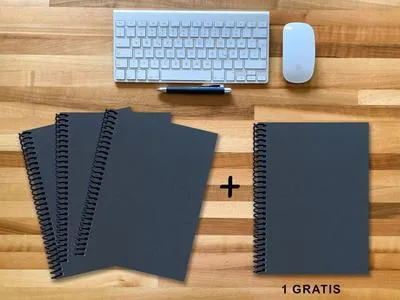 Produktbild von A 4 Notizbuch - Set, 3+1 gratis, Luxury 80 Seiten BLAU NEW LAPISLAZULI GLITTER-OPTIK, liniert