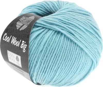 Image de Lana Grossa Cool Wool Big 50 g fil à tricoter facile d'entretien en Laine extrafine 120 m couleur 946 - bleu ciel