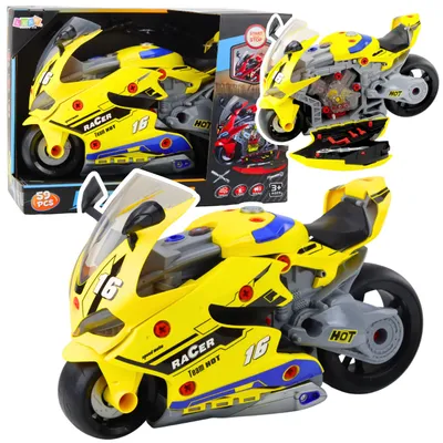 Immagine prodotto di Luci da officina fai da te 2 in 1 Suoni Fumo Moto Giallo 43 cm
