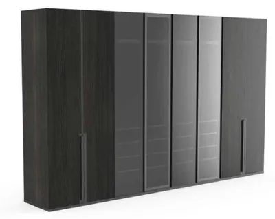 Produktbild von Kleiderschrank Schlafzimmer Luxus Schränke 8-türlger Schwarz Schrank