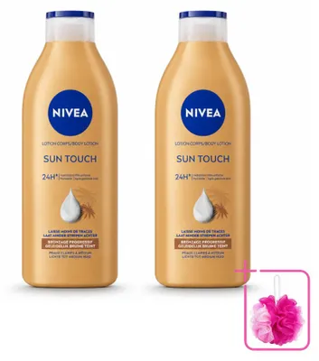 Obrázok produktu pre 2 x NIVEA Sun Touch, pleťové mlieko na opálenie – 400 ml - Balenie obsahuje 2 kusy