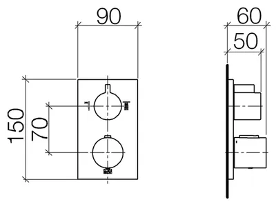 Produktbild von Dornbracht UP-Thermostat mit Zweiwege-Mengenregulierung, Bausatz-Endmontage, 36426670-47