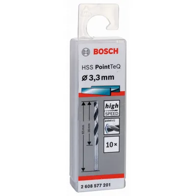 Zdjęcie produktu dla Bosch 2 608 577 201, Wiertarka, Wiertło spiralne, 3,3 mm, 65 mm, Żeliwo, Stal, 3,3 mm