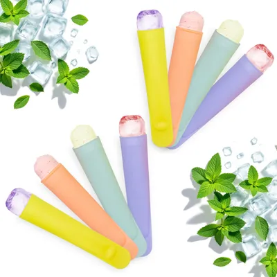 Obrázok produktu pre Silikónová forma na ľad s vekom 78 ml - sada 8 kusov - farebná forma na vodný ľad na opakované použitie