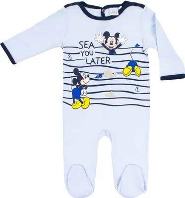 Zdjęcie produktu dla Disney Mickey Mouse baby romper strój dziecięcy przytulny jednoczęściowy dla niemowląt jasnoniebieski 18 miesięcy