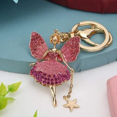 Image de Pendentif en forme de nœud papillon de ballerine pour femmes - Accessoire fantaisie pour sac ou voiture