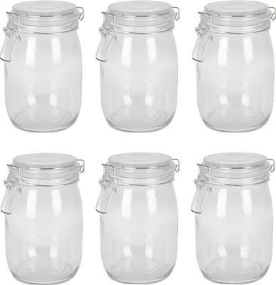 Produktbild von 6x Drahtbügelglas 0,95L Eimachgläser Einweckglas Vorratsglas Marmeladengläser