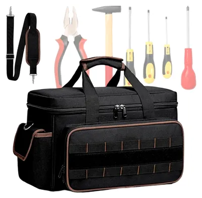 Produktbild von Robuste Werkzeugtasche - Organisationsgürtel mit großer Kapazität | Tragbarer Werkzeugkasten Organizer Zur Aufbewahrung,Für Mechaniker Bau Reise Garten Arbeit