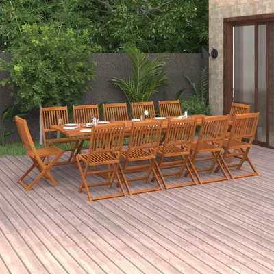 Produktbild von Möbel 13-tlg. Garten-Essgruppe 280x90x75 cm Massivholz Akazie - Gartenmöbelgarnituren 3086993