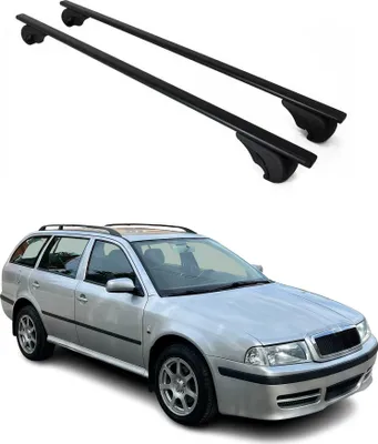 Image de Barres de toit Transversales pour Skoda Octavia Break 1998-2004 Fer Noir