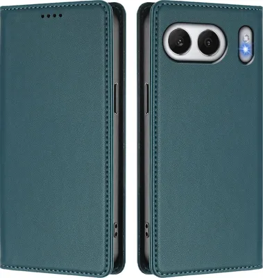 Immagine prodotto di Custodia in pelle per OnePlus Nord 4, custodia a libro magnetica in Finto cuoio con supporto, verde