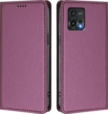 Obrázek produktu pro Kožené pouzdro pro Motorola Moto G72, magnetické flipové pouzdro zPolyuretankůže se stojánkem Fialová