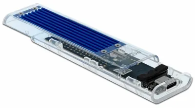 Produktbild von Delock Externes Gehäuse für M.2 NVMe PCIe SSD mit USB Type-C Buchse transparent