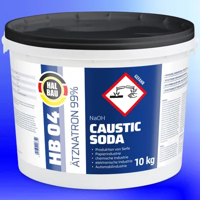 Produktbild von 10kg HB04 Ätznatron, kaustisches Soda NaOH, Natriumhydroxid Eimer