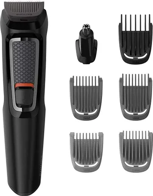 Produktbild von Philips MULTIGROOM Series 3000 MG3720/15 7-in-1, für Gesicht und Haare, Schwarz, Rechteck, Bart, Ohr, Augenbraue, Schnurrbart, Nase, Edelstahl, Akku, 60 min