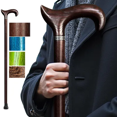 Obrázek produktu pro Ručně vyrobená dřevěná hůl pro dámy i pány (barva kaštanová)