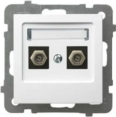 Image de As blanc p/t Prise d'antenne type F double sans cadre