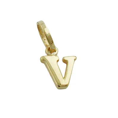 Produktbild von Anhänger 8x6mm Buchstabe V glänzend 9Kt GOLD gold 8x6mm