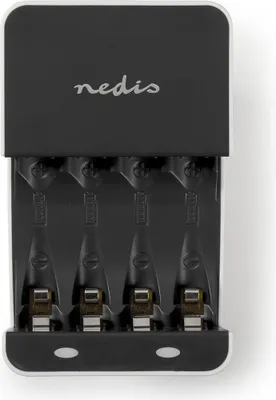 Productafbeelding van Oplader voor NiMH AA/AAA batterijen | 1,2 V DC | Onderhoudsladen | Euro / Type C (CEE 7/16) | Batterijtype: AA / AAA | Zwart en wit