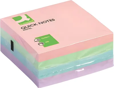 Produktbild von Samolepiaci bloček Q-CONNECT 76x76 mm, 400 l, pastelová