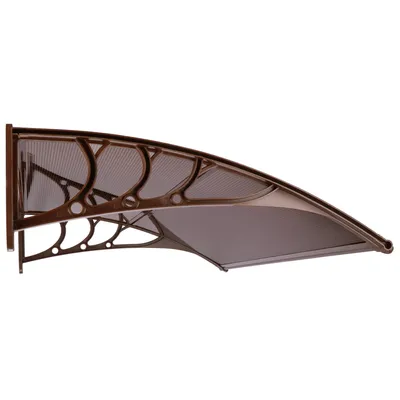 Produktbild von Springos® Vordach für Haustür Gebogene Haustürüberdachung 120 x 75 x 23 cm Schutzdach Aluminium Polycarbonat