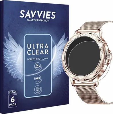 Produktbild von 6x Für Darmowade Smartwatch 1.2" Schutzfolie Savvies Displayschutz Display Schutz Folie Klar Transparent