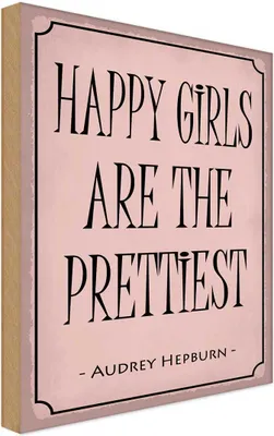 Produktbild von vianmo Holzschild 18x12 cm happy girls are the prettiest Kids Kinder Teens