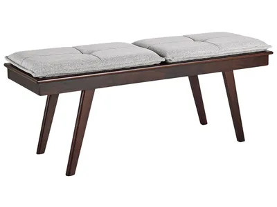 Obrázek produktu pro BELIANI Lavice do předsíně tmavé dřevo MDF světle šedý polyester retro tradiční design