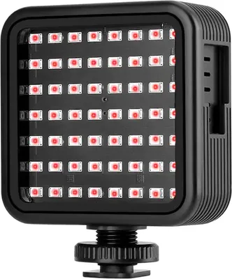 Zdjęcie produktu dla Lampka noktowizyjna ORDRO LN-5 mini IR, lampka fotograficzna na podczerwień do kamery wideo, kamkordera, 56 kulek świetlnych, zintegrowany akumulator z 3 mocowaniami na zimną stopkę, otwory gwintowane 1/4 cala do nagrywania vlogów