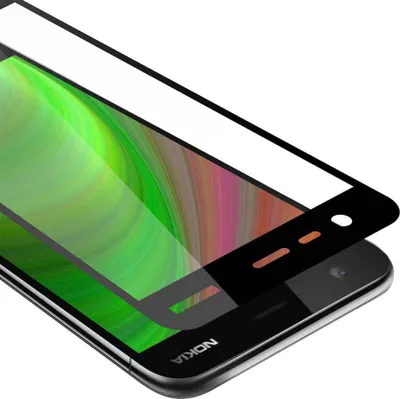 Image de Cadorabo film blindé pour Nokia 2 2017 film de protection en noir plein écran film écran tempéré verre de protection