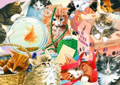 Produktbild von ENJOY Puzzle Neugierige Katzen 1000 Teile