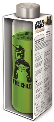 Obrázek produktu pro Skleněná láhev s návlekem - Mandalorian 585 ml