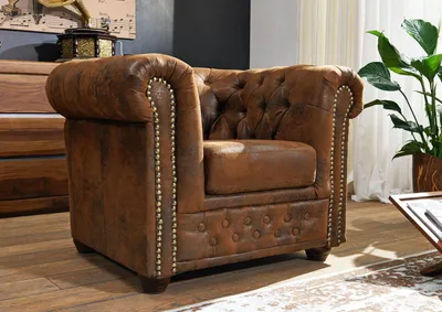 Produktbild von MASSIVMOEBEL24 Sessel 94x86x72 braun CHESTERFIELD