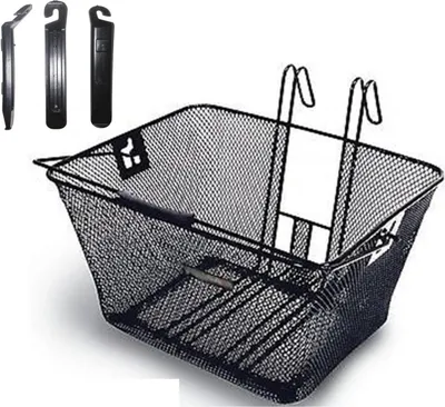 Immagine prodotto di Cestino per manubrio Point taglia XXL Cestino per bicicletta Cestino per ruota anteriore Cestino da agganciare incl. leva per pneumatici