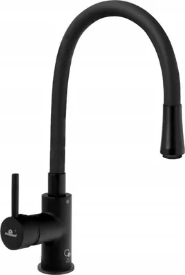 Image de Queen Robinet De Lavabo Noir Avec Bec Noir