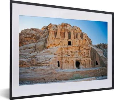 Produktbild von MuchoWow® MuchoWow® Gerahmtes Poster Gräber des antiken Petra Jordanien 40x30 cm - Poster mit zchwarzem Bilderrahmen - Bilderrahmen - Poster im Rahmen