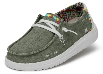 Productafbeelding van Hey Dude Wendy Youth Boho - Meisjesschoenen - Olijfgroen - Maat EU 31