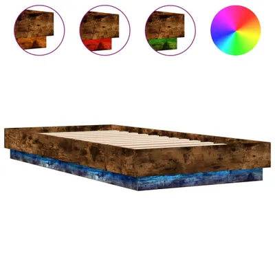 Produktbild von Bettgestell mit LED Räuchereiche 100x200 cm