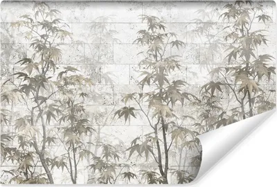 Produktbild von Muralo Vlies Fototapete BAMBUS Blätter Pflanzen Ziegel Vintage Br. 368cm x Hö. 254cm