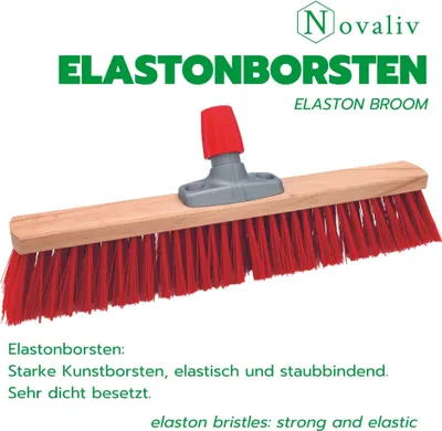 Image de Novaliv Balai de rue avec manche extérieur 60 cm poils élaston Idéal comme balai extérieur Balai de jardin avec manche poils durs Balai de terrasse Balai de cour Balai d'écurie Balai industriel Outdoor broom