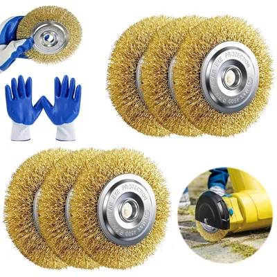 6-teiliges Fugenbürsten-Set mit Handschuhen, 11,5 cm