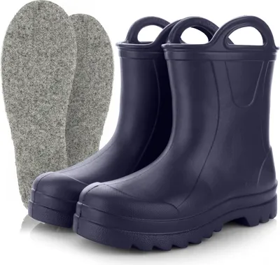 Produktbild von 3Kamido GoSplash Kindergummistiefel, sehr leicht und bequem, wasserdicht, mit Griff zum einfachen Anziehen und rutschfester Sohle - Blau 31/32